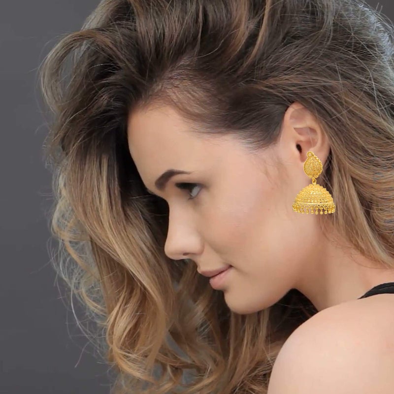 Bodha Gold Plated Big Size Jhumkas for Women (SJ_1111) - Image 4